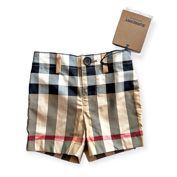 Burberry Unisex Royston Icon Stripes Stretch Shorts, Beige Size 6M, New w/Tag - Picture 1 of 12
